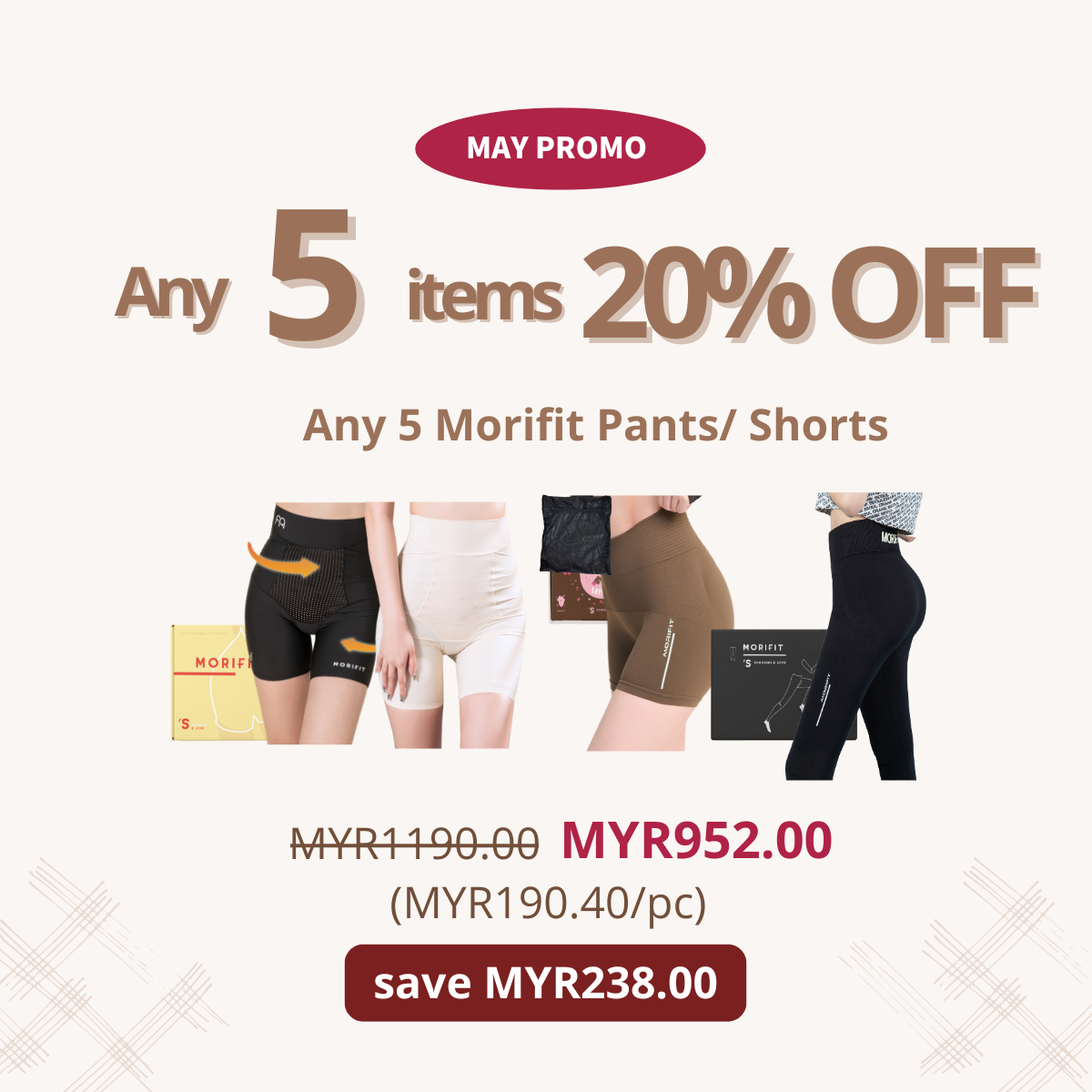 Morifit Slimming Long Pants/Shorts (Malaysia)