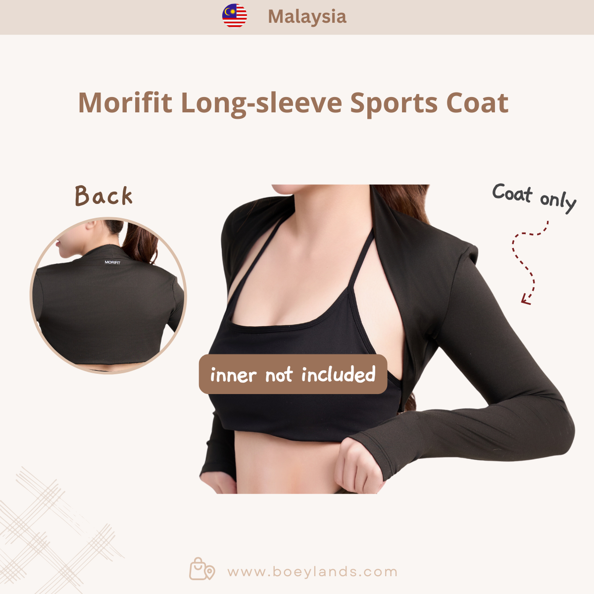 Morifit Bra Top/ Long-sleeve Sports Coat (Malaysia)